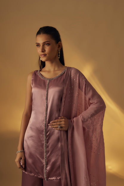 Dusty Pink Short Kurta Set