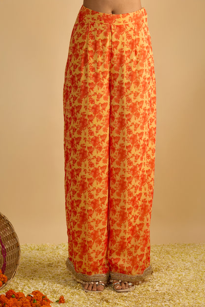 Yellow and Orange Short Kurta Set